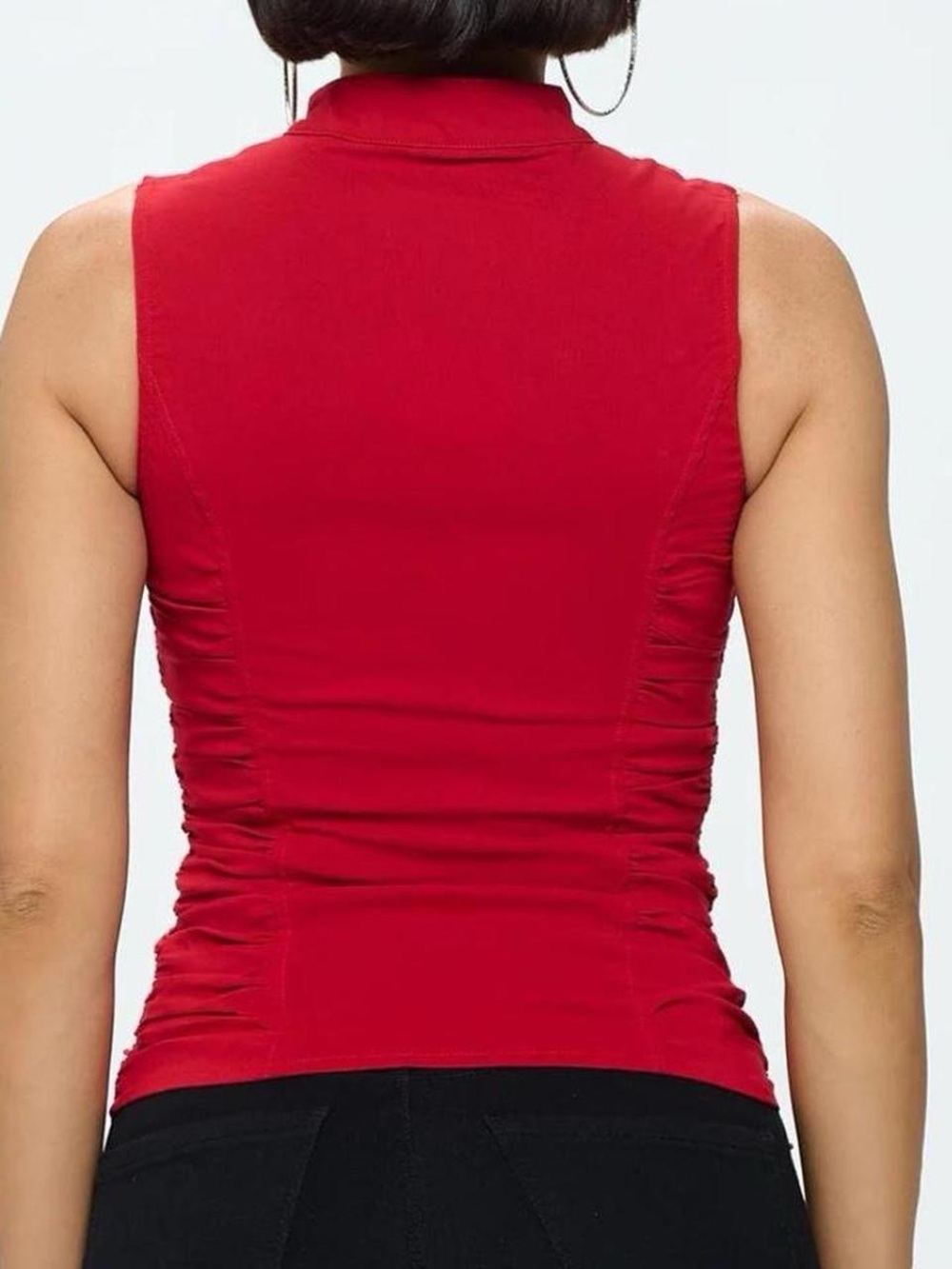 Oh Yes Red Zip-Up Ruched Top 🔥 - Picture 4 of 7